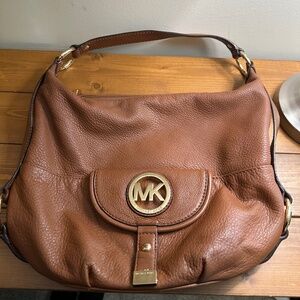Michael Kors Camel Brown Leather Shoulder Bag